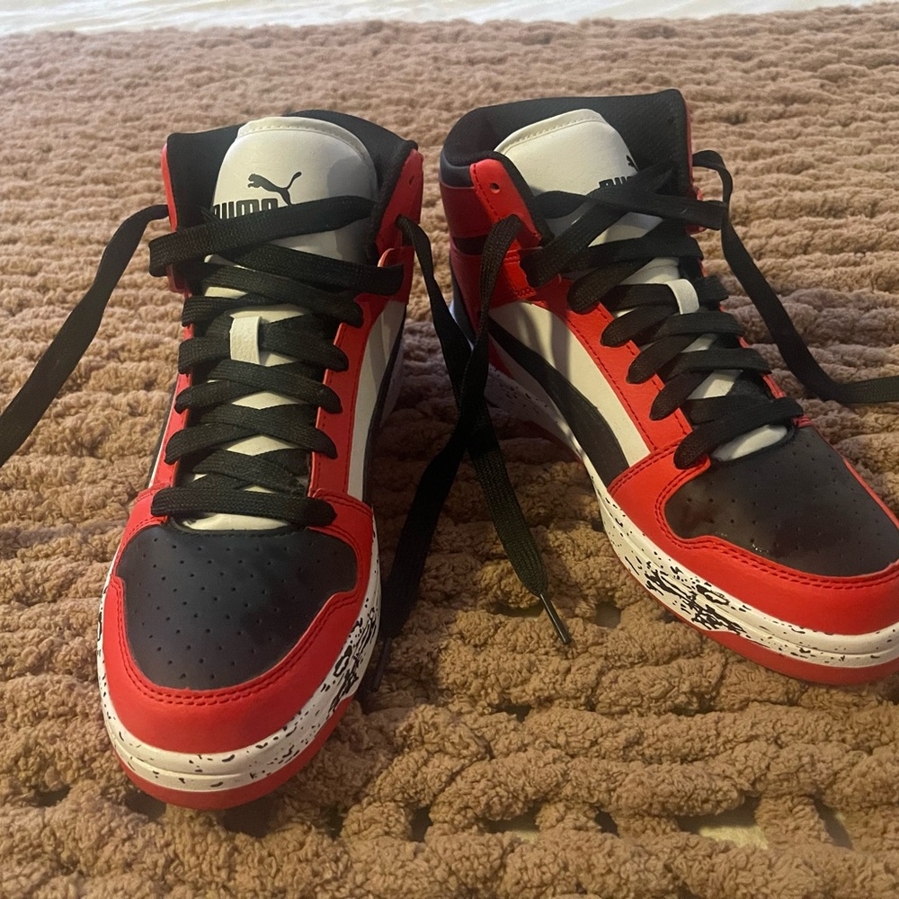 Puma Black and White High Top Sneakers